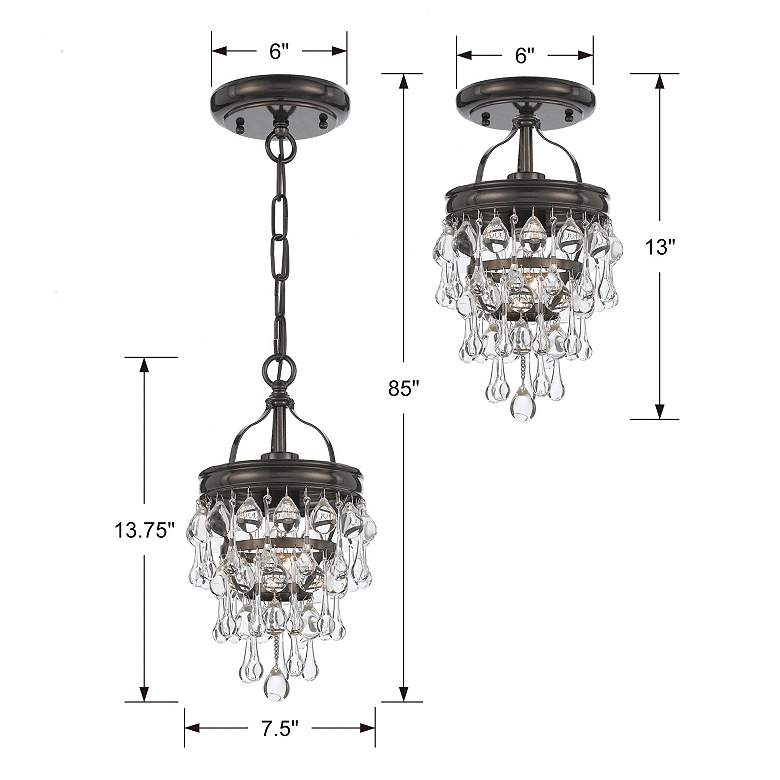 Image 7 Calypso 7 1/4" Wide Vibrant Bronze Crystal Ceiling Light more views