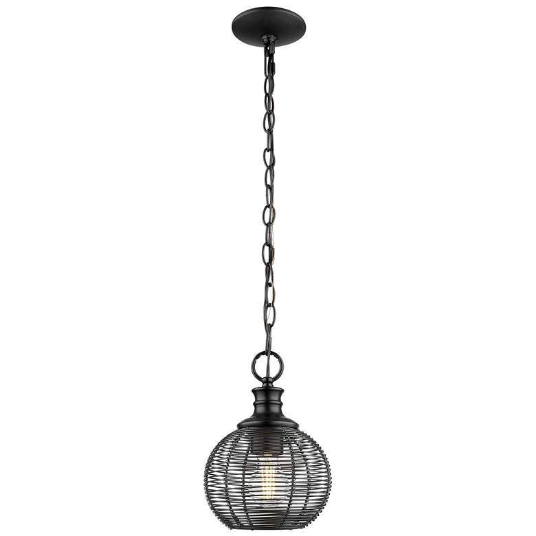 Image 1 Calypso Mini Pendant in Matte Black with Matte Black Shade