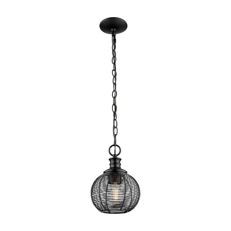 Image 2 Calypso Mini Pendant in Matte Black with Matte Black Shade more views