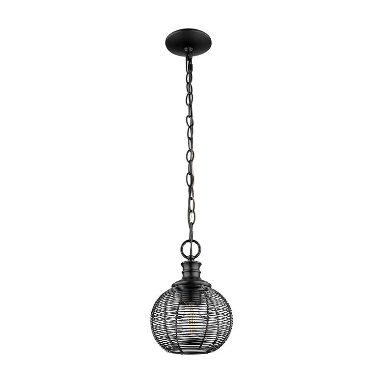 Image 3 Calypso Mini Pendant in Matte Black with Matte Black Shade more views