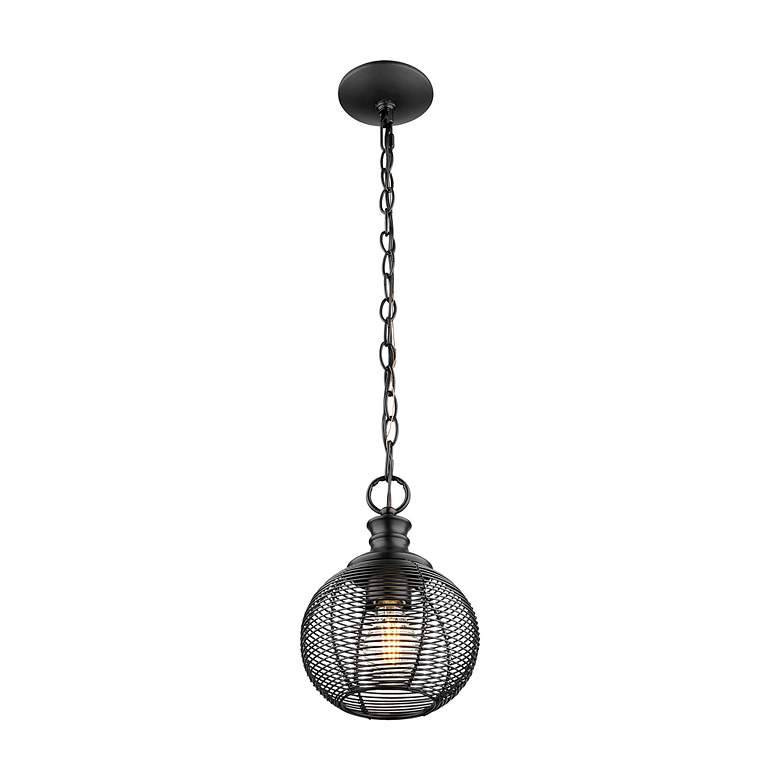 Image 4 Calypso Mini Pendant in Matte Black with Matte Black Shade more views