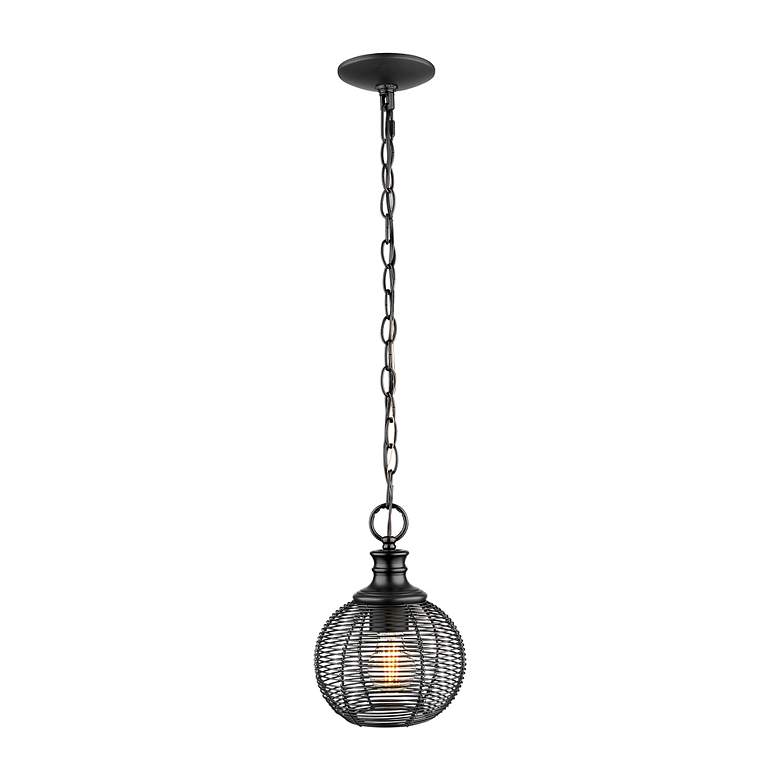 Image 5 Calypso Mini Pendant in Matte Black with Matte Black Shade more views