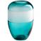 Calypso Turquoise Glass 11" High Decorative Vase