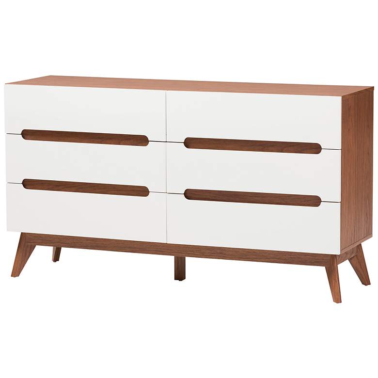 Image 6 Calypso Walnut Brown and White Wood 3-Piece Storage Set more views