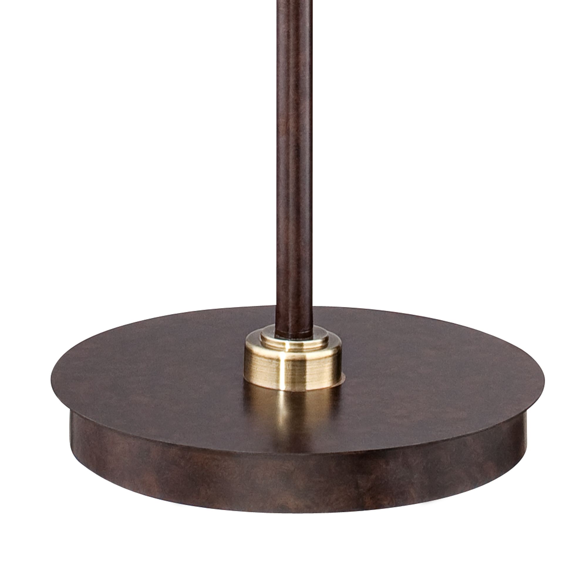 calyx cognac glass industrial bronze floor lamp