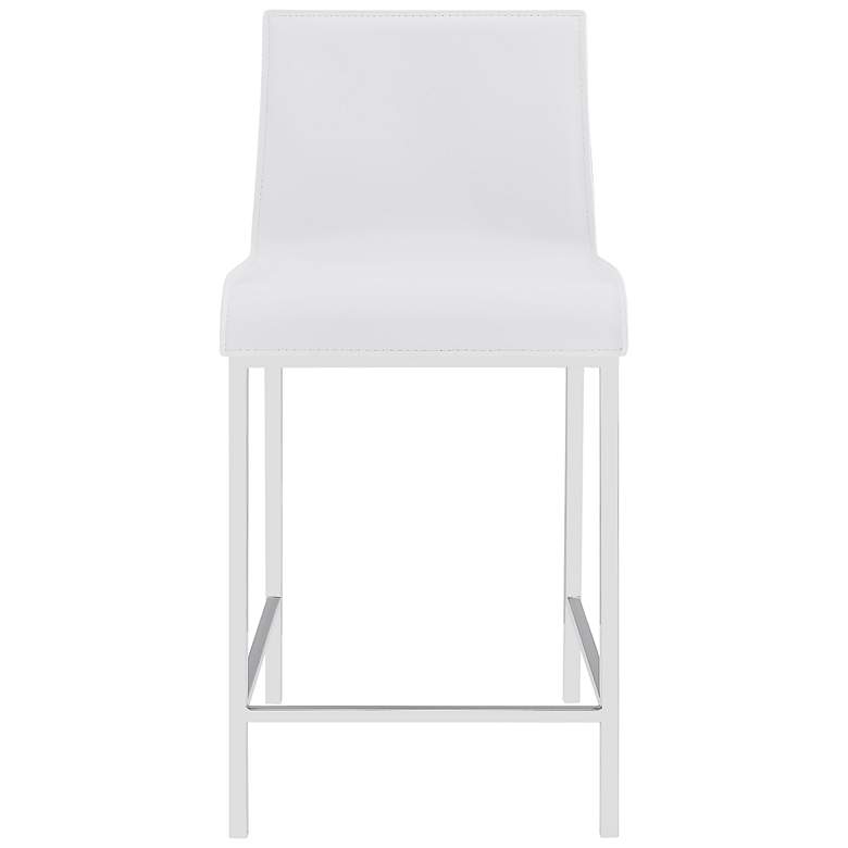 Image 2 Cam 24" White Leather Counter Stool Set of 2 more views