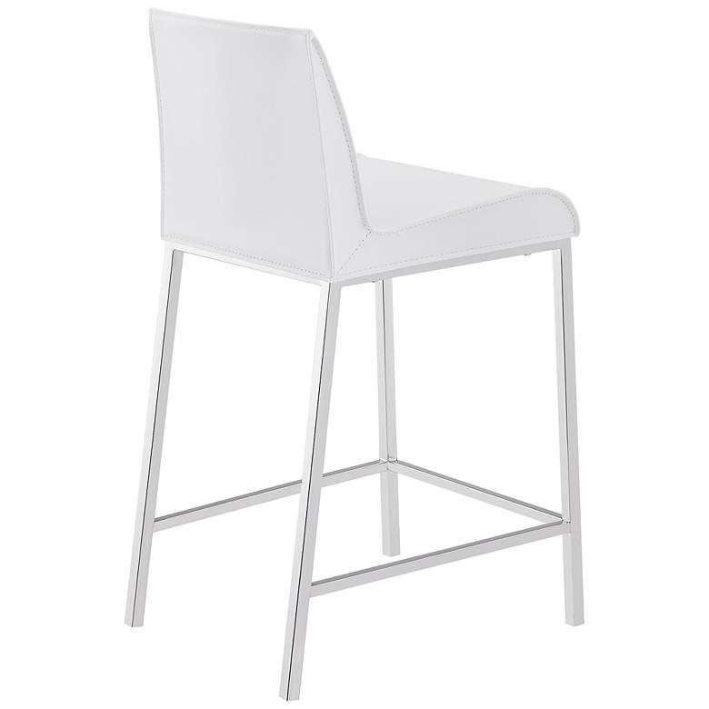 Image 5 Cam 24" White Leather Counter Stool Set of 2 more views