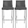 Cam Gray Bonded Leather Bar Stool Set of 2