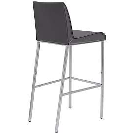 Image4 of Cam Gray Bonded Leather Bar Stool Set of 2 more views