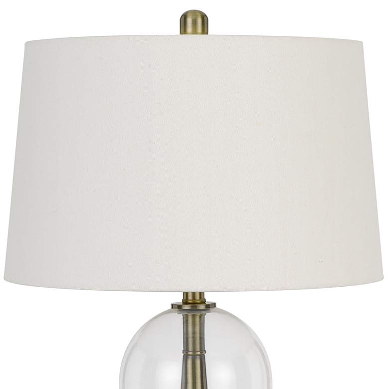 Image 3 Camargo Clear Glass and Antique Brass Table Lamp more views