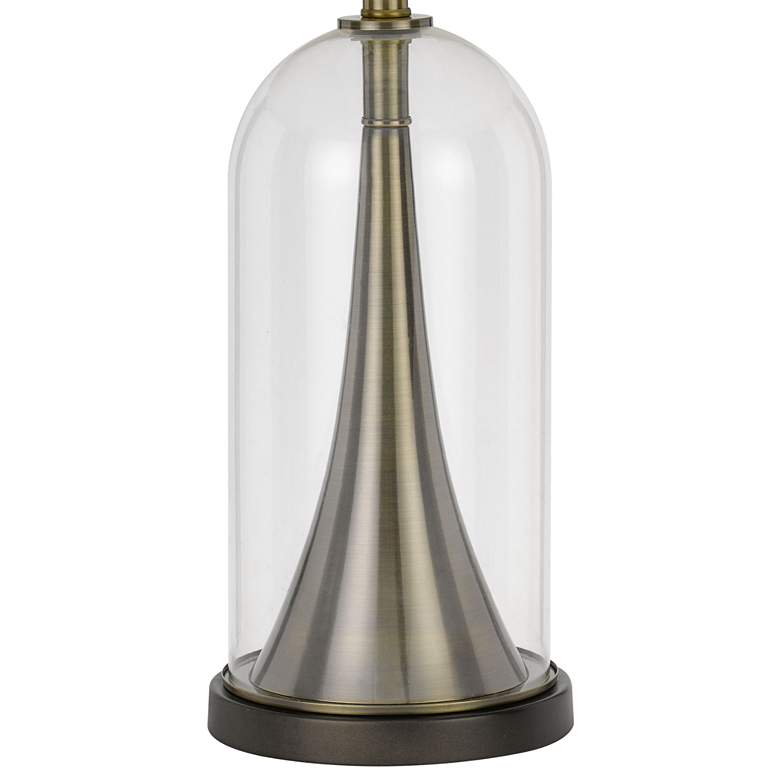 Image 4 Camargo Clear Glass and Antique Brass Table Lamp more views