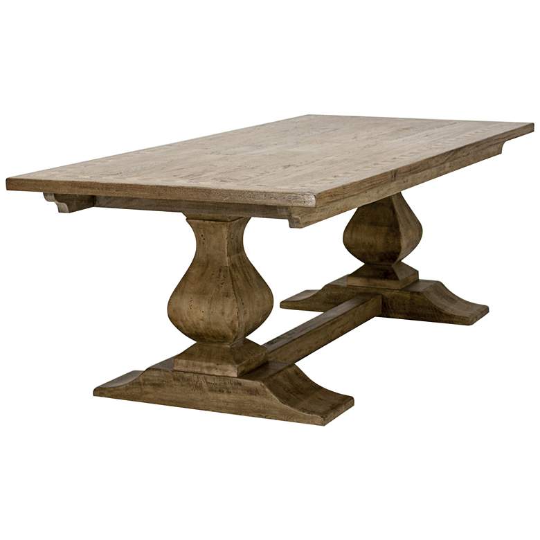 Image 1 Camargue 96 inch Wide Albany Rustic Wood Pedestal Dining Table