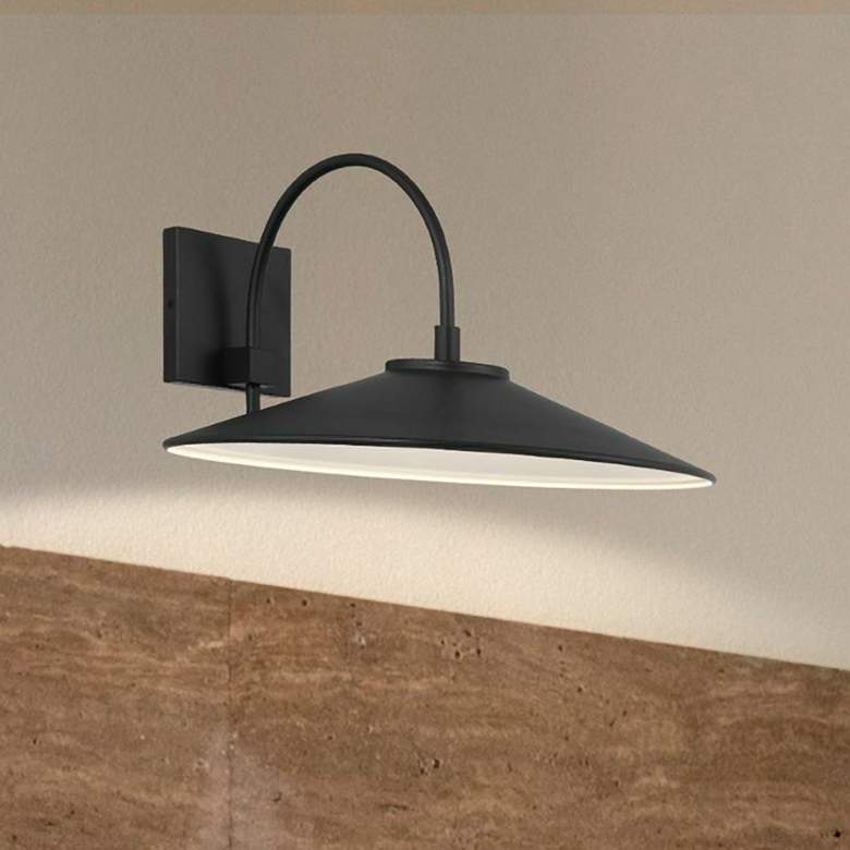 Image 1 Camas 12.25" High Black Outdoor LED Wall Mount