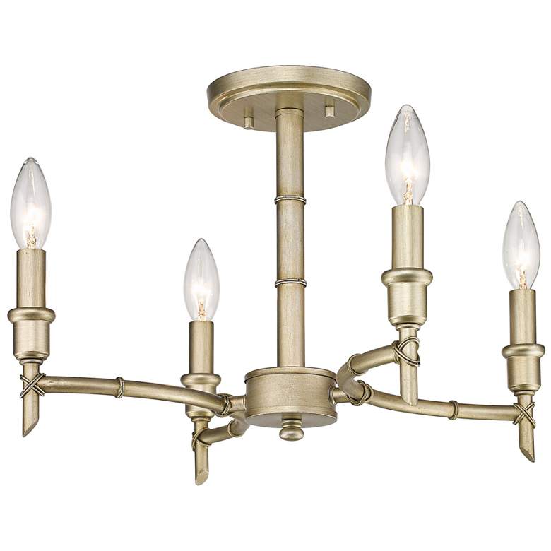 Image 1 Cambay 13" Wide White Gold 4-Light Semi-Flush