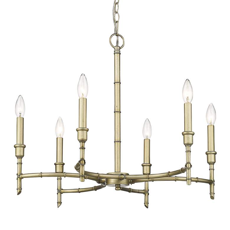 Image 2 Cambay 25 inch Wide White Gold Metal 6-Light Chandelier