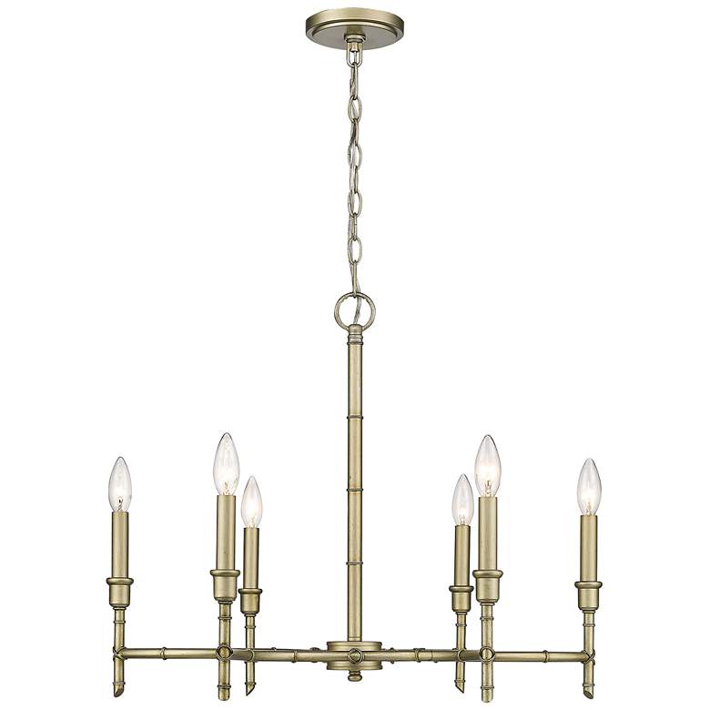 Image 6 Cambay 25" Wide White Gold Metal 6-Light Chandelier more views