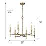 Cambay 25" Wide White Gold Metal 6-Light Chandelier