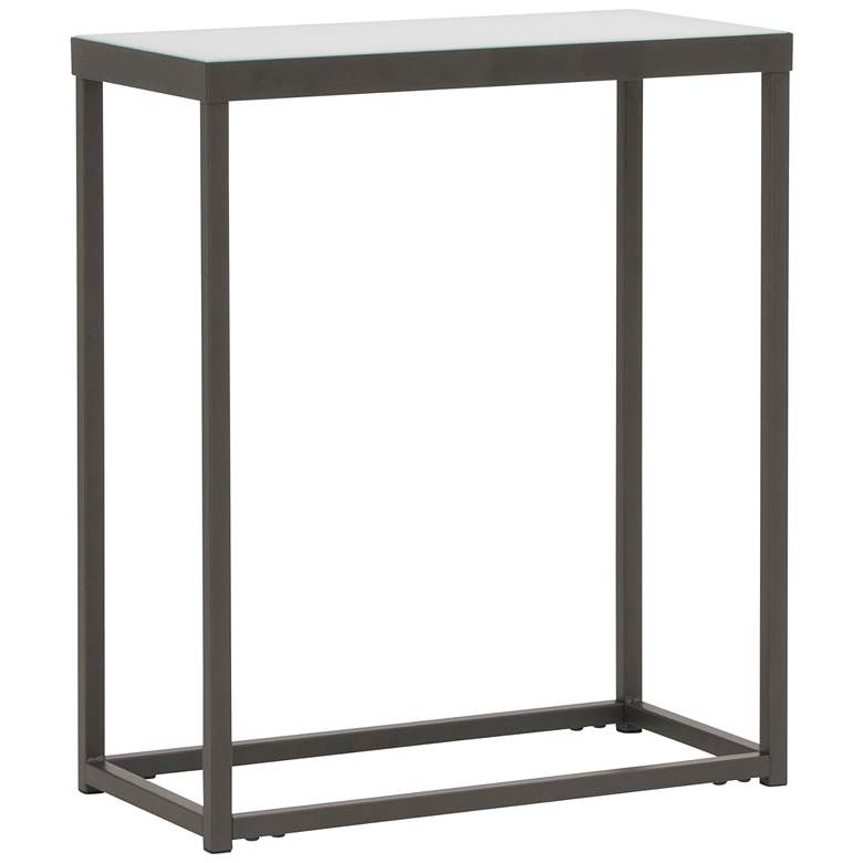 Image 1 Camber 18 inch Wide Glass and Pewter Side Table