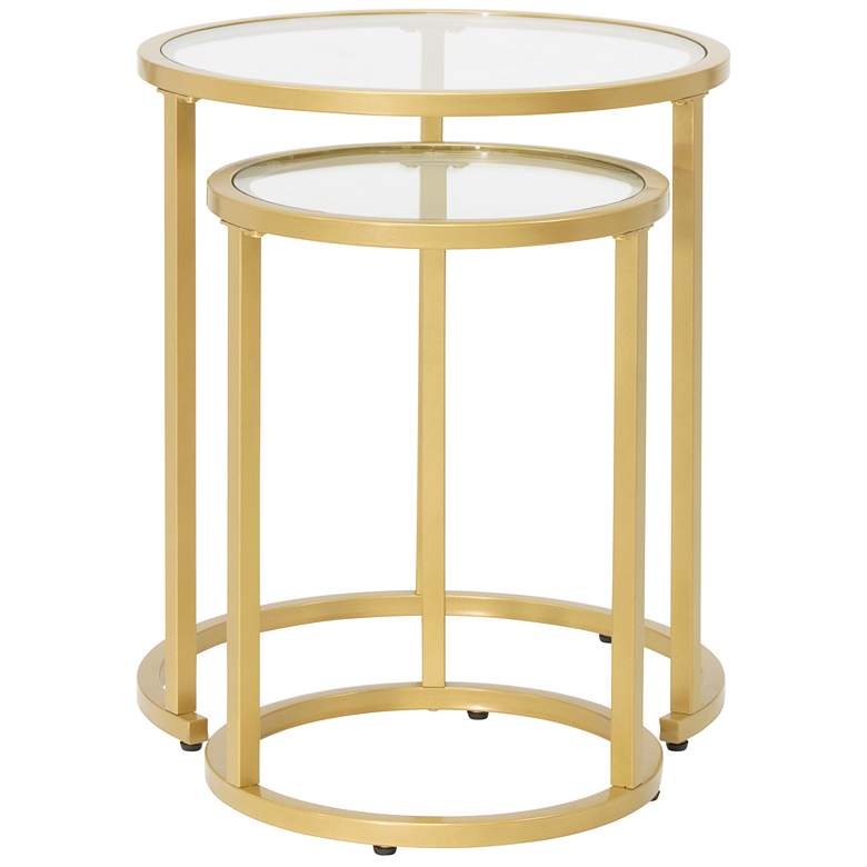 Image 5 Camber 19 1/2" Wide Gold Nesting Side Tables Set of 2 more views