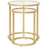 Camber 19 1/2" Wide Gold Nesting Side Tables Set of 2