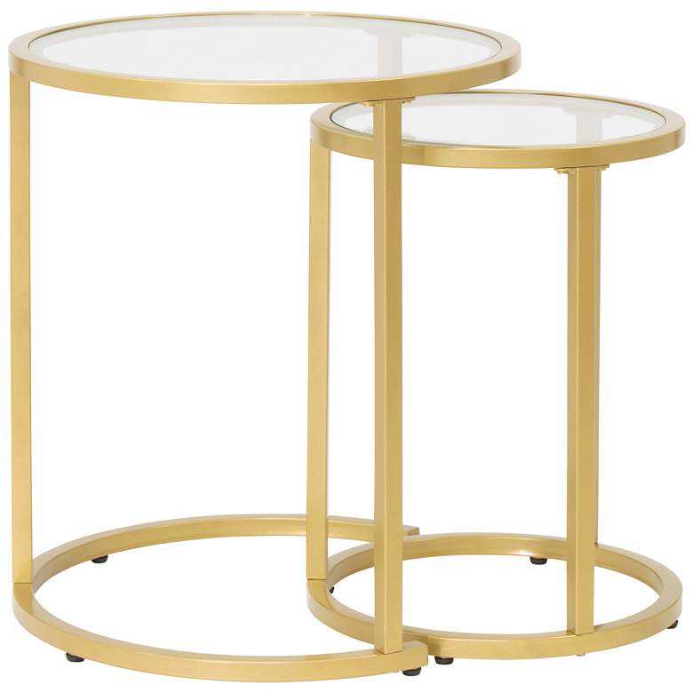 Image 6 Camber 19 1/2" Wide Gold Nesting Side Tables Set of 2 more views