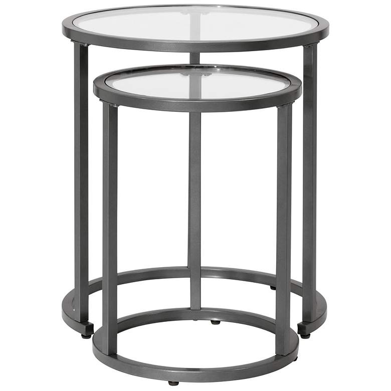 Image 5 Camber 19 1/2" Wide Pewter Gray Nesting Side Tables Set of 2 more views