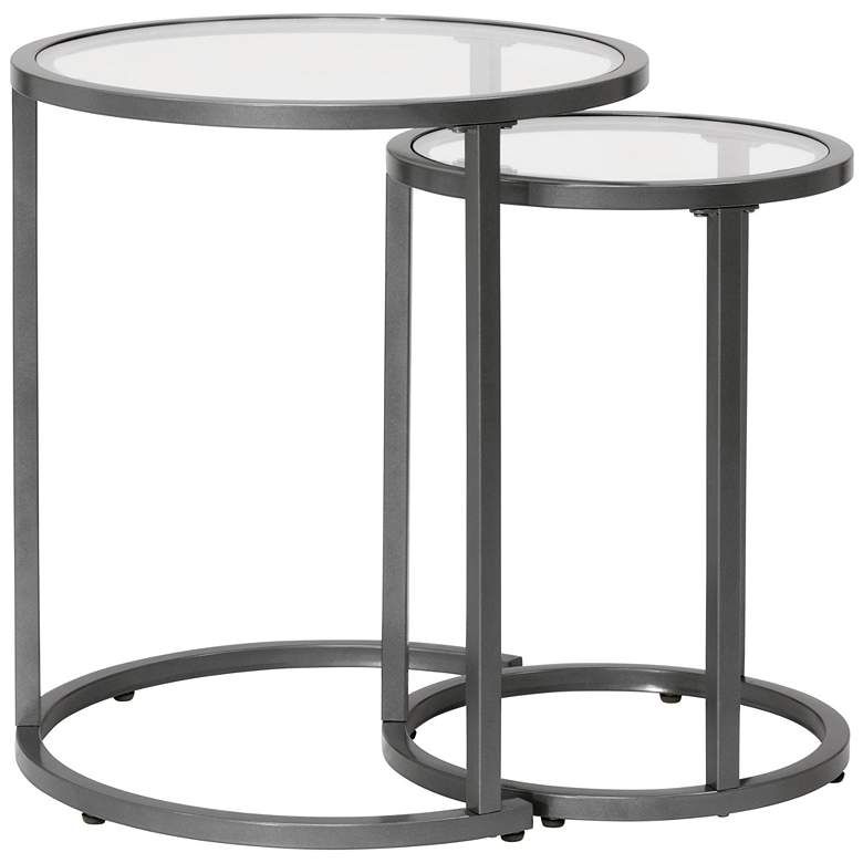 Image 6 Camber 19 1/2" Wide Pewter Gray Nesting Side Tables Set of 2 more views