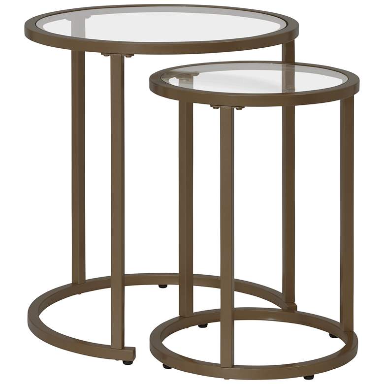 Image 2 Camber 19 1/2"W Bronze Steel Nesting Side Tables Set of 2