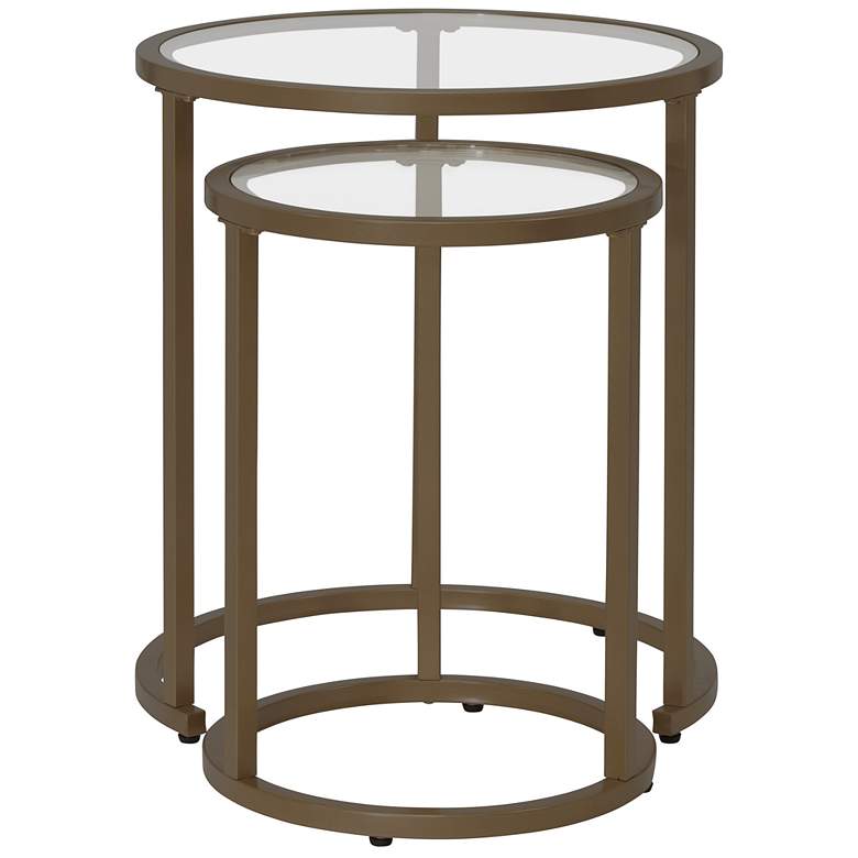 Image 5 Camber 19 1/2"W Bronze Steel Nesting Side Tables Set of 2 more views