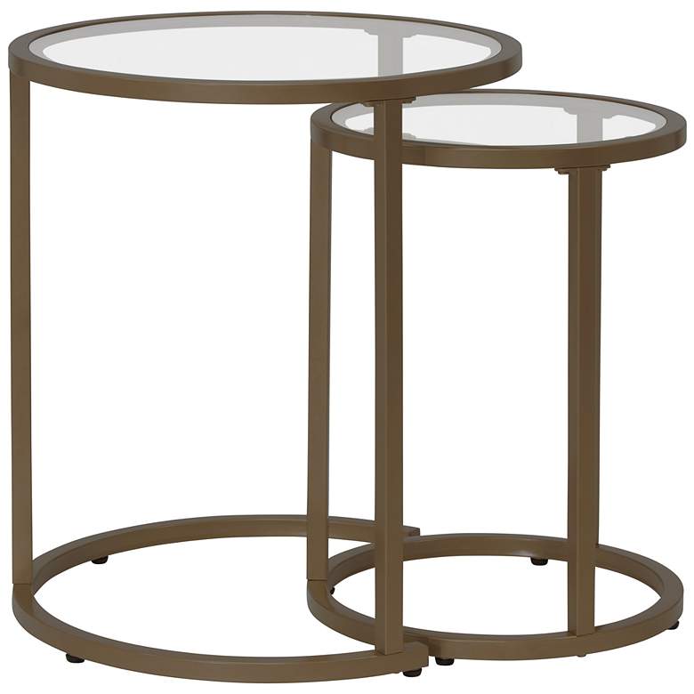 Image 6 Camber 19 1/2 inchW Bronze Steel Nesting Side Tables Set of 2 more views