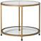Camber 26" Wide Glass and Gold Round End Table