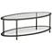 Camber 48" Wide Glass and Pewter Oval Coffee Table