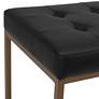 Camber 60 1/2"W Black Blended Leather Bronze Tufted Bench