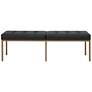 Camber 60 1/2"W Black Blended Leather Bronze Tufted Bench