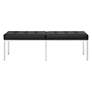 Camber 60 1/2"W Black Blended Leather Chrome Tufted Bench