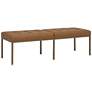Camber 60 1/2"W Caramel Blended Leather Bronze Tufted Bench