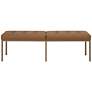 Camber 60 1/2"W Caramel Blended Leather Bronze Tufted Bench