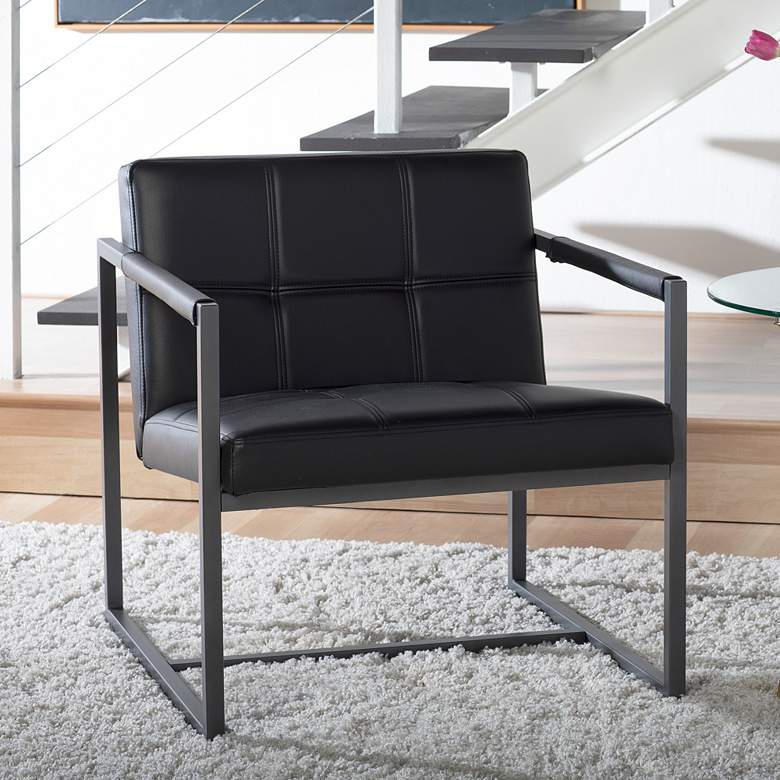 Image 2 Camber Black Blended Leather Accent Chair