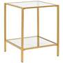 Camber Elite 18 1/2" Wide Gold Clear Glass Square End Table in scene