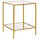 Camber Elite 18 1/2" Wide Gold Clear Glass Square End Table