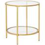 Camber Elite 20" Wide Gold Steel Clear Glass Round End Table in scene