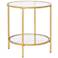 Camber Elite 20" Wide Gold Steel Clear Glass Round End Table