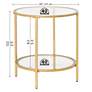 Camber Elite 20" Wide Gold Steel Clear Glass Round End Table in scene
