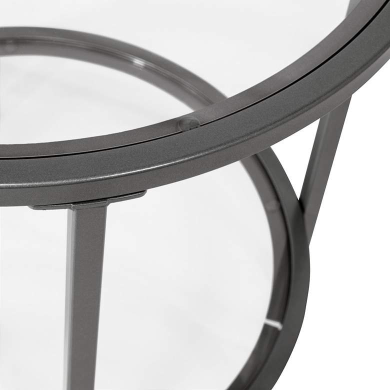 Image 4 Camber Elite 20"W Pewter Gray Clear Glass Round End Table more views
