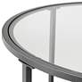 2_Camber Elite 28" Wide Clear Glass Pewter Gray Round Coffee Table more views