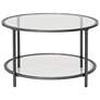 4_Camber Elite 28" Wide Clear Glass Pewter Gray Round Coffee Table more views