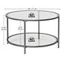 5_Camber Elite 28" Wide Clear Glass Pewter Gray Round Coffee Table more views