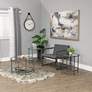 6_Camber Elite 28" Wide Clear Glass Pewter Gray Round Coffee Table more views