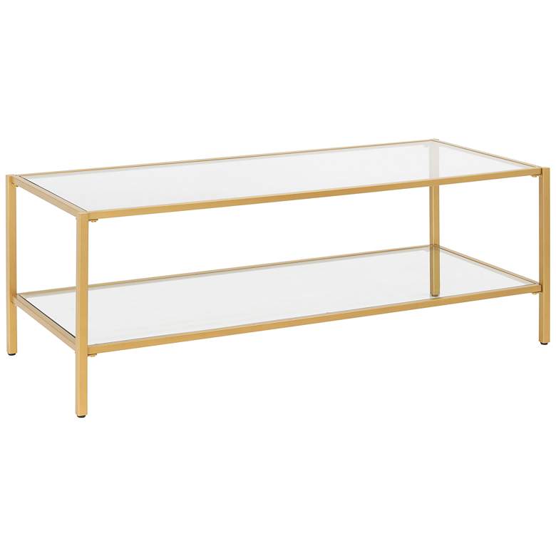 Image 2 Camber Elite 45 1/2" Wide Clear Glass Gold Coffee Table