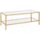 Camber Elite 45 1/2" Wide Clear Glass Gold Coffee Table